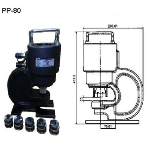 Đầu đột lỗ thanh cái thủy lực OPT PP-80