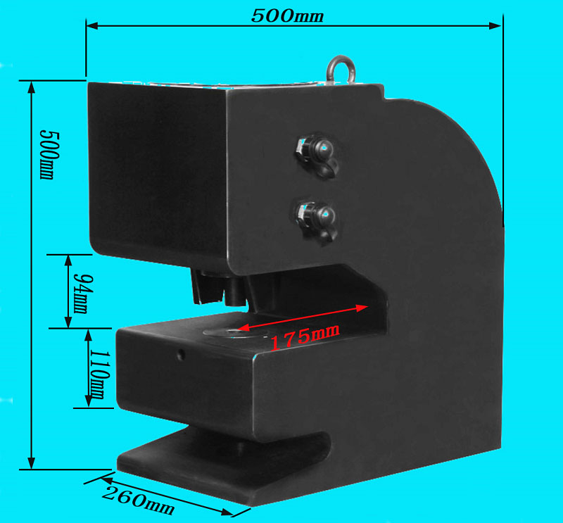 Đầu đột lỗ thủy lực CH-200 - Thông số kích thước.