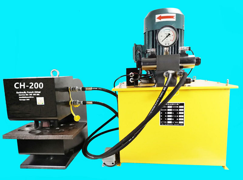 Bộ Máy đột lỗ thủy lực CH-200 sử dụng bơm điện 7.5kw