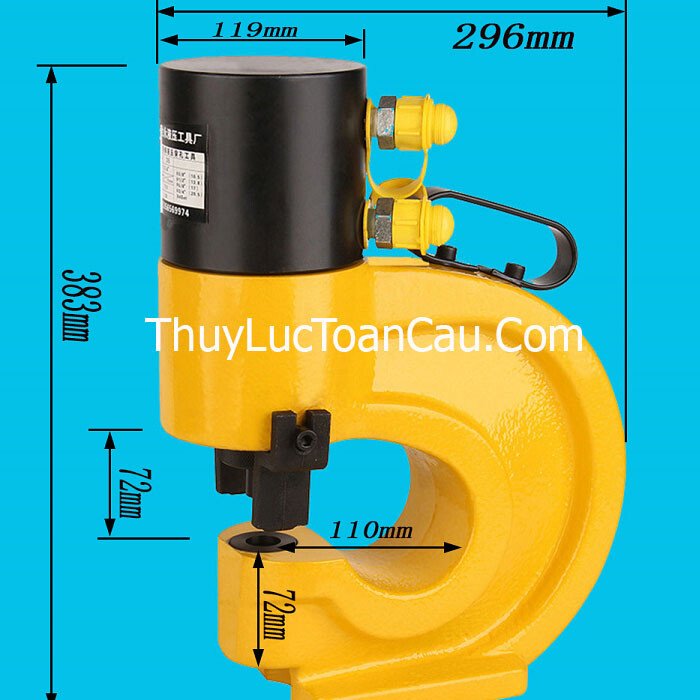 Đầu đột lỗ thủy lực CH-70 2 chiều - Thông số kỹ thuật và kích thước