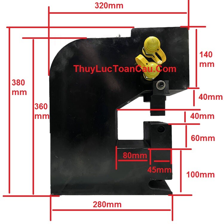 Đầu đột lỗ thủy lực CH-80B -Thống số kỹ thuật và kích thước