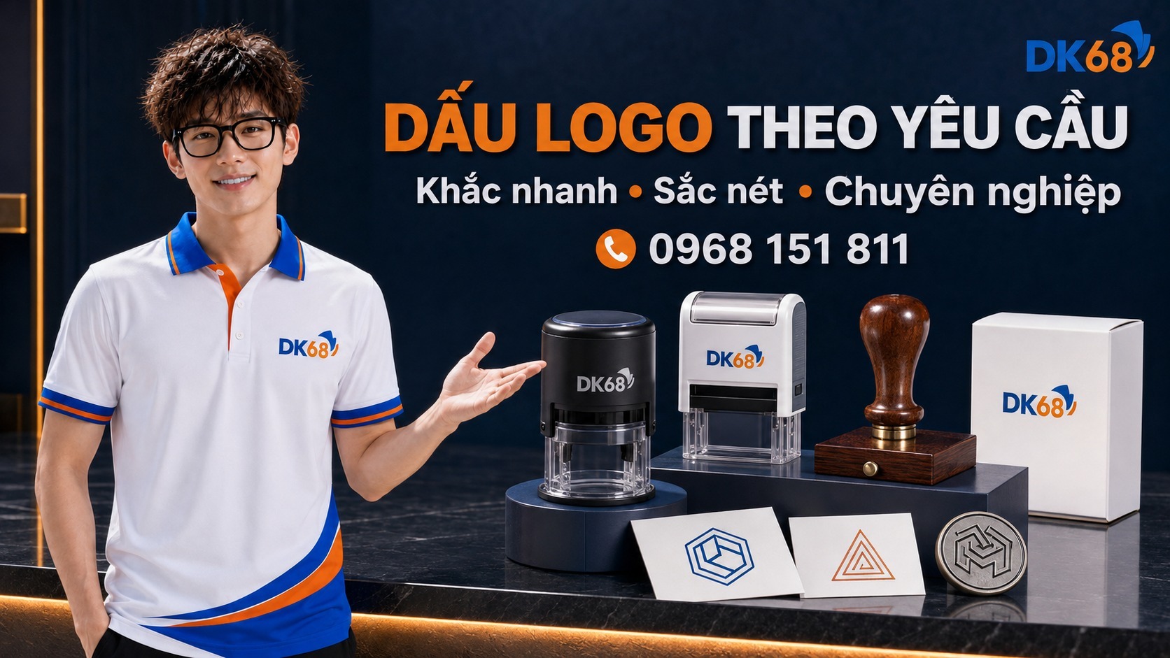 Dấu logo theo yêu cầu -nhanh chóng, sắc nét, bền màu