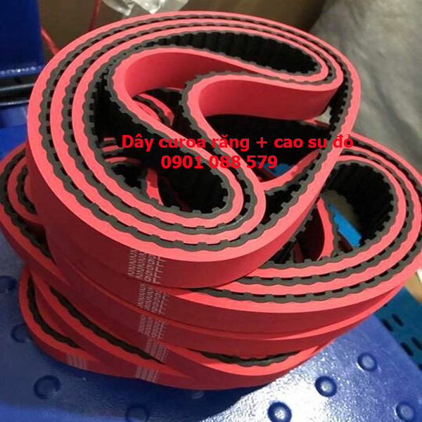 Dây curoa răng đắp cao su đỏ