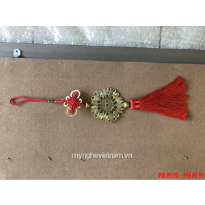 Dây treo vòng ngũ phúc lâm môn 5 dơi chầu tiền xu đk 8cm