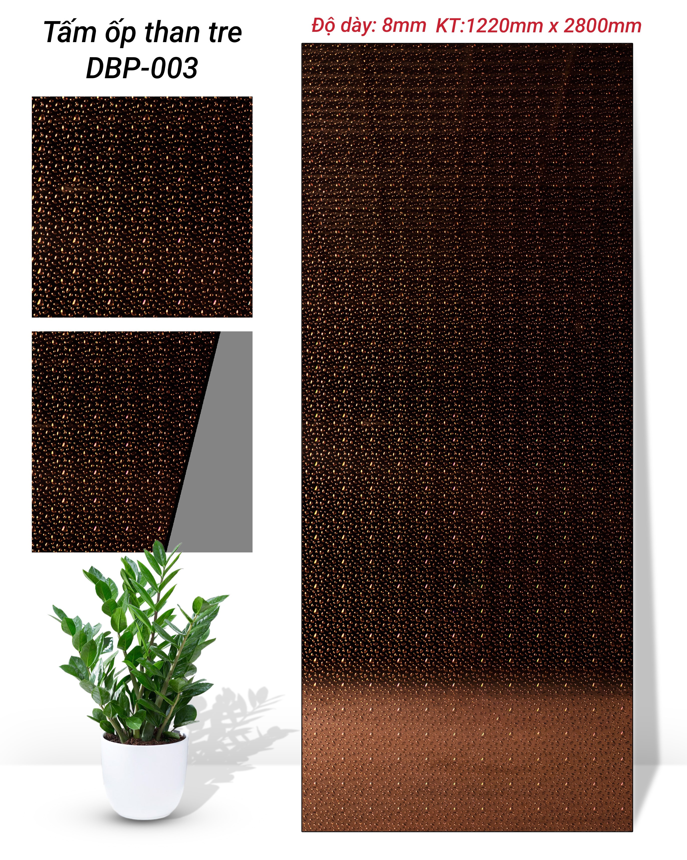 TẤM ỐP THAN TRE PHỦ PET DB CAO CẤP TẠI NHÀ MÁY HÀ NỘI