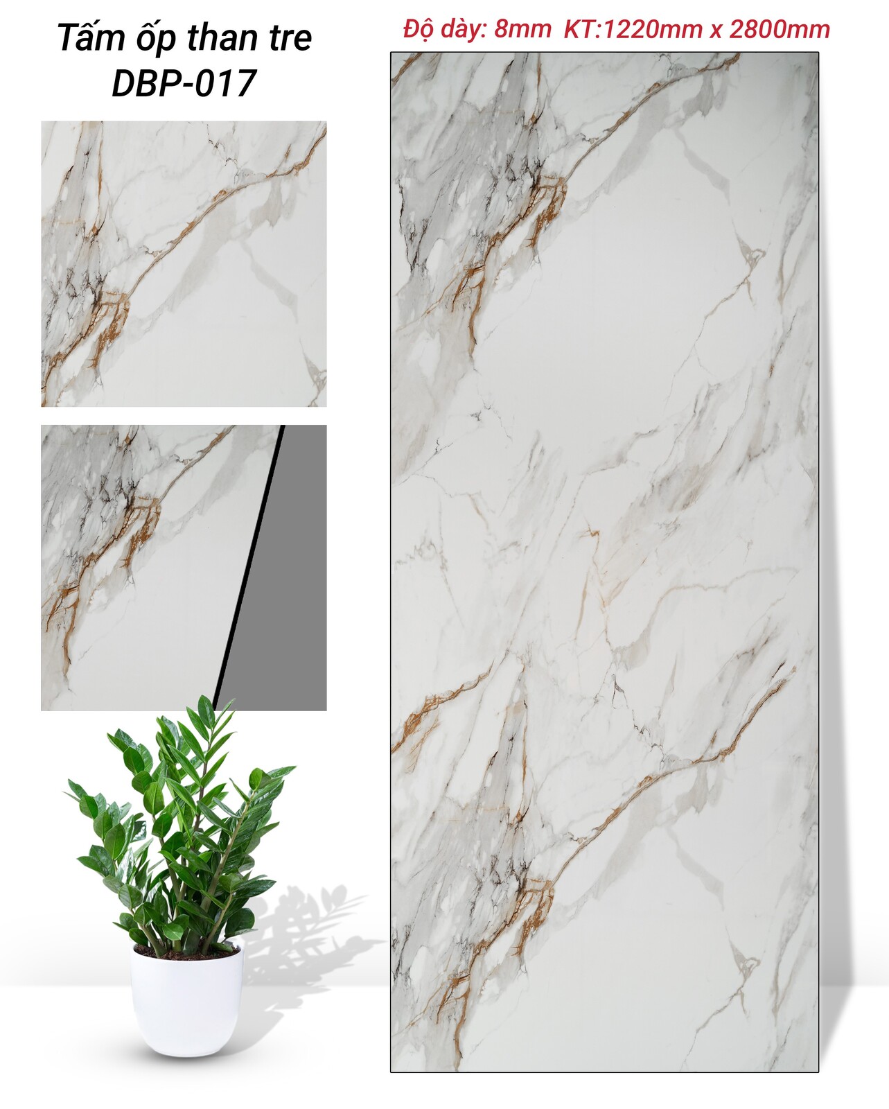 TẤM ỐP THAN TRE VÂN ĐÁ PHỦ PET DB CAO CẤP TẠI NHÀ MÁY HÀ NỘI