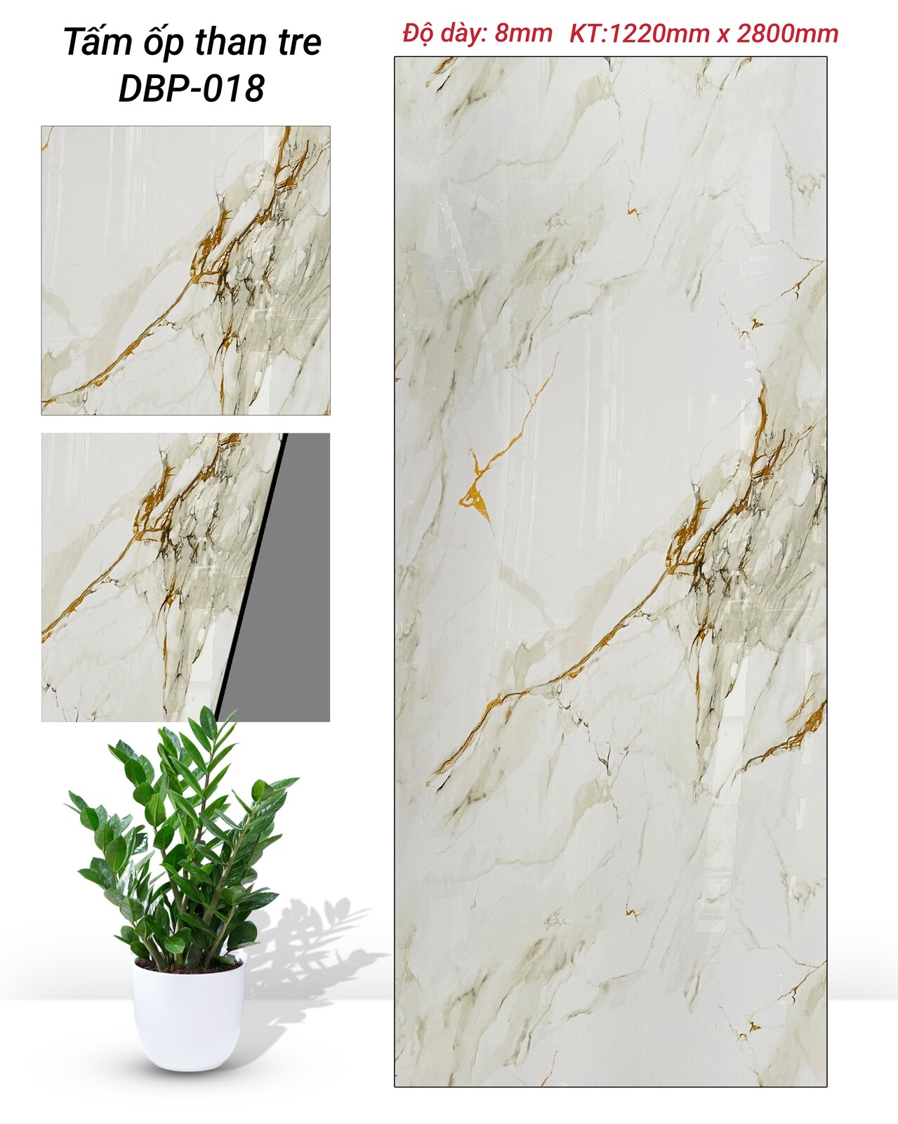 TẤM ỐP THAN TRE VÂN ĐÁ PHỦ PET DB CAO CẤP TẠI NHÀ MÁY HÀ NỘI
