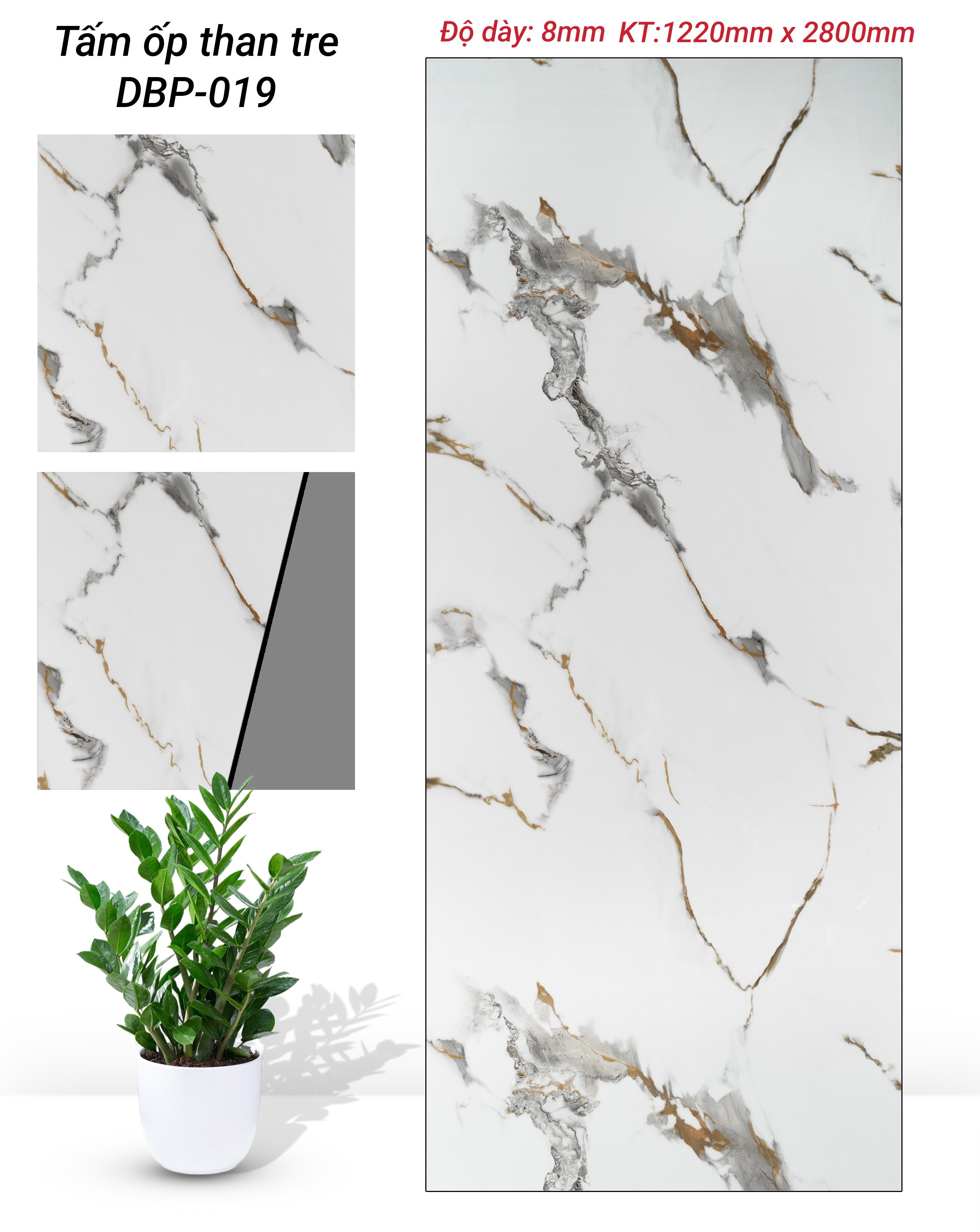 TẤM ỐP THAN TRE VÂN ĐÁ PHỦ PET DB CAO CẤP TẠI NHÀ MÁY HÀ NỘI