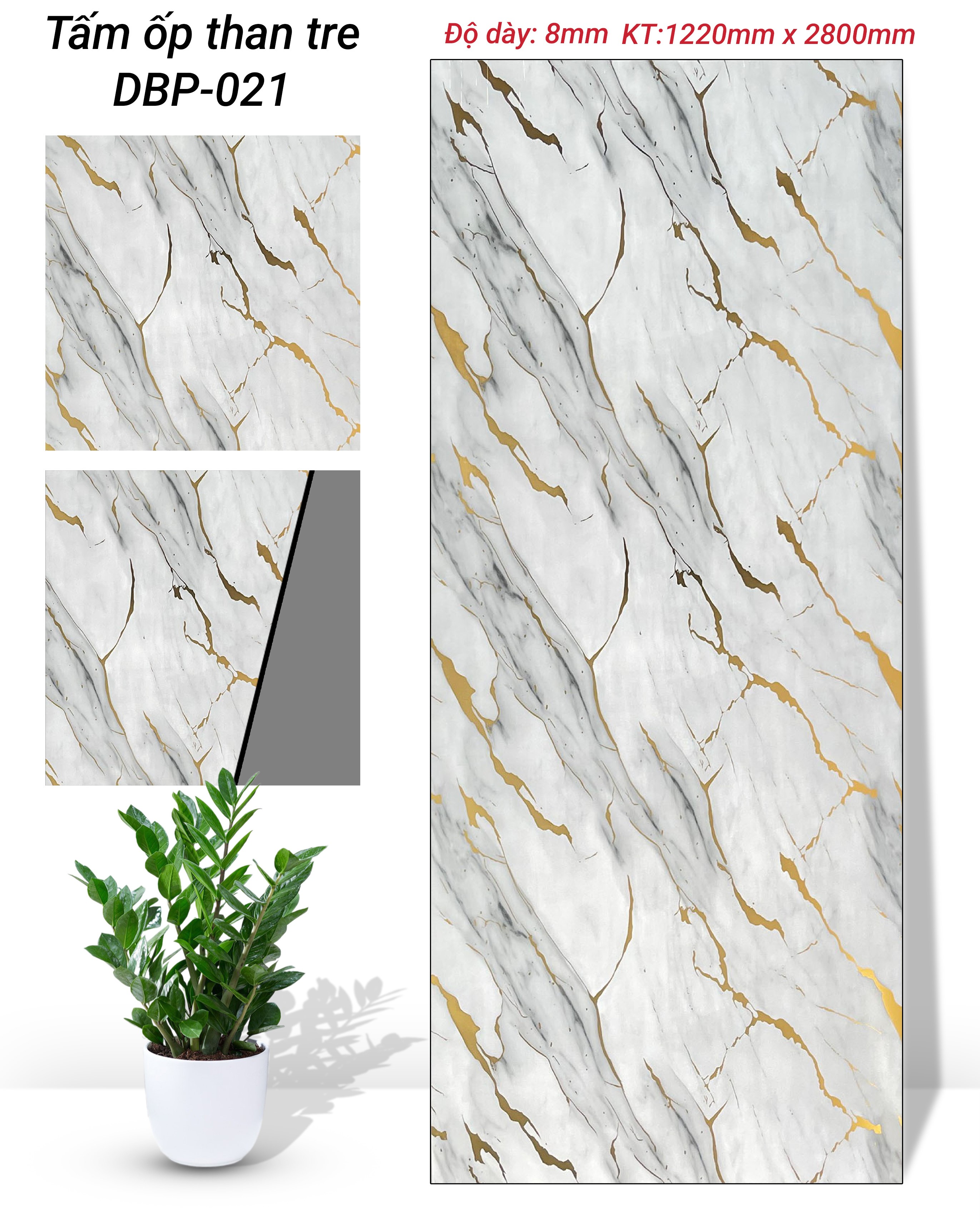 TẤM ỐP THAN TRE VÂN ĐÁ PHỦ PET DB CAO CẤP TẠI NHÀ MÁY HÀ NỘI