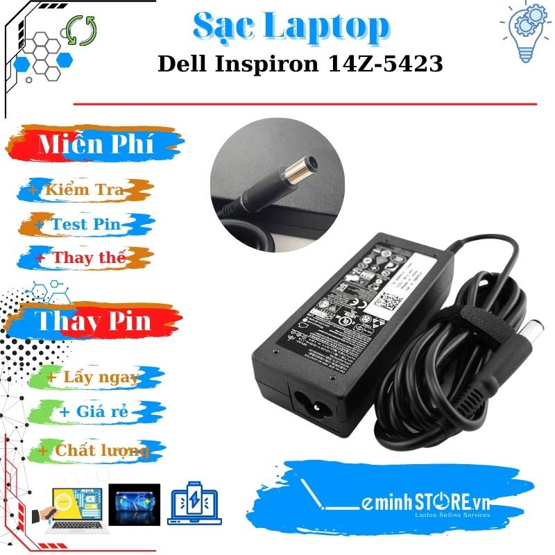 Sạc Laptop Dell Inspiron 14Z-5423 giá rẻ tại Đà Nẵng - leminhstore
