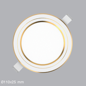 Đèn Led Panel Tròn Âm Trần 7W RPL viền vàng 3 chế độ