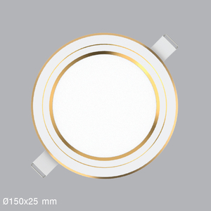 Đèn Led Panel Tròn Âm Trần RPL 12W viền vàng