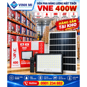 Đèn Năng Lượng Mặt Trời pha dày 400w màu trắng, nhãn VNE