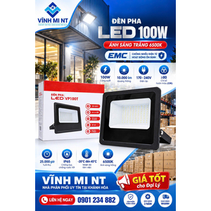 Đèn pha dày 100w, màu trắng nhãn VNE