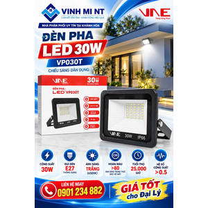 Đèn pha dày 30w màu trắng, nhãn VNE