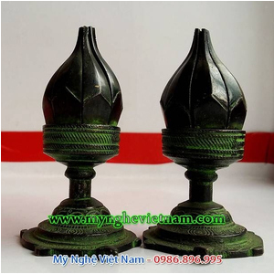 Đèn thờ hoa sen, đèn thờ phong thủy, đèn cắm nến sen 15cm