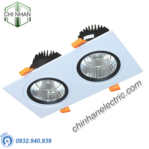 Đèn Downlight Vuông Chiếu Điểm Âm Trần 2x9W 280x140 - DFC2091 - Duhal