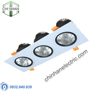 Đèn Downlight Vuông Chiếu Điểm Âm Trần 3x9W 400x140 - DFC3091 - Duhal