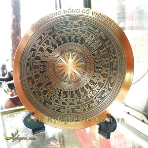 Đĩa đồng đỏ mặt trống đồng 18cm