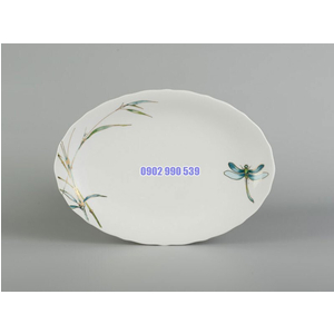 DĨA OVAL 32CM MẪU ĐƠN THANH TRÚC