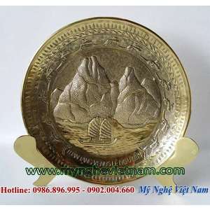 Đĩa quà tặng Hạ Long Quảng Ninh, đĩa đồng lưu niệm
