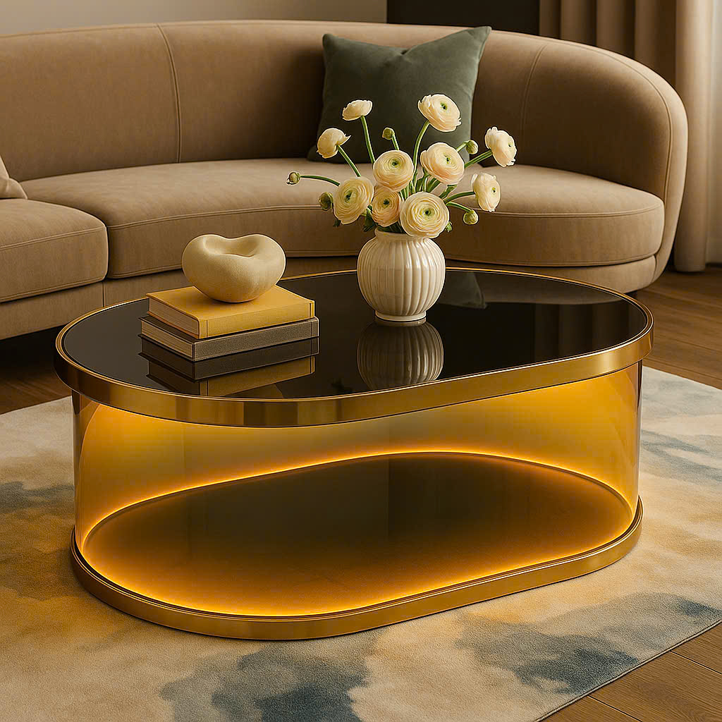 💎 DỊCH VỤ GIA CÔNG BÀN TRÀ SOFA THEO YÊU CẦU CITYBUILDING – BÀN AURORA HỒNG ÁNH KIM ĐẲNG CẤP NGHỆ THUẬT ÁNH SÁNG