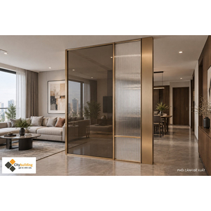 Gia công vách ngăn inox PVD champagne theo bản vẽ