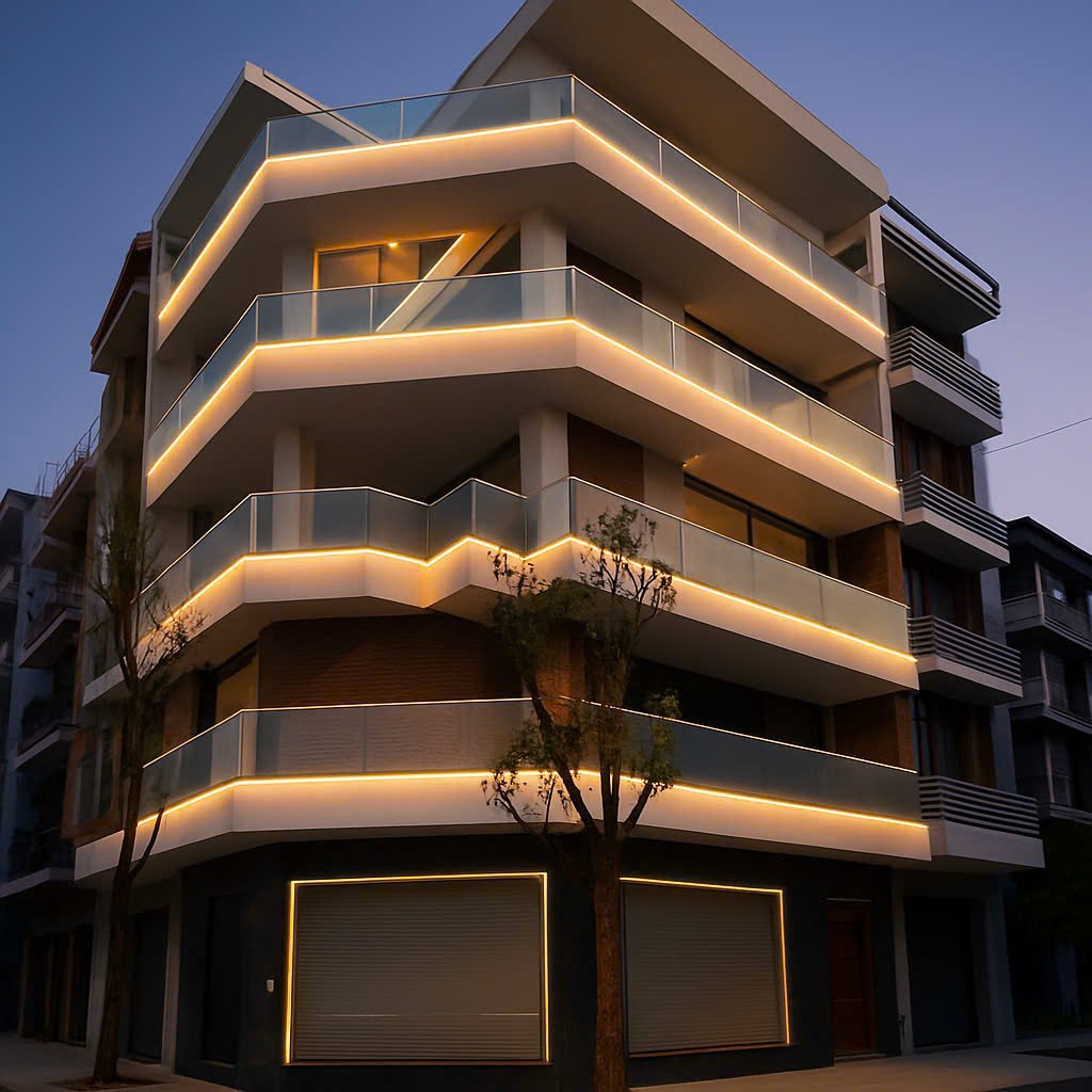 🔖 THI CÔNG LAN CAN KÍNH CƯỜNG LỰC ĐÈN LED VÀNG CITYBUILDING – GIẢI PHÁP CHIẾU SÁNG CAO CẤP CHO BIỆT THỰ & NHÀ PHỐ