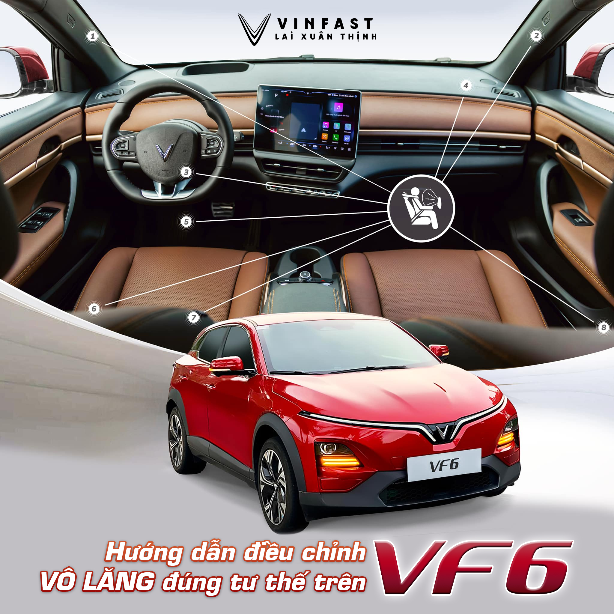 Điều chỉnh vô lăng đúng tư thế trên VF 6