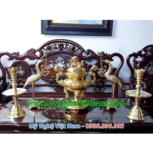 Đỉnh đồng thờ cúng 42cm màu vàng đẹp