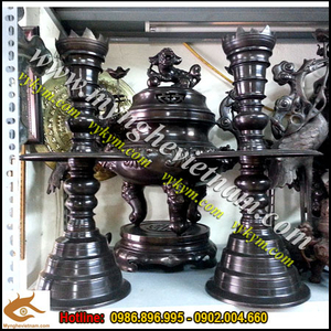 Đỉnh đồng thờ cúng 50cm màu hun đen giả cổ