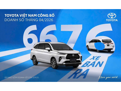Doanh số xe Toyota Việt Nam tháng 4/2026: Veloz Cross vươn lên dẫn đầu, xe Hybrid bứt tốc ấn tượng