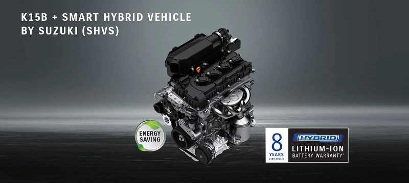 XL7 Hybrid sử dụng động cơ xăng 4 xi-lanh, dung tích 1.5L K15B, kết hợp cùng pin lithium-ion 10Ah 12V và máy phát điện tích hợp bộ đề ISG