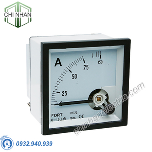 Đồng hồ Ampermeter (0-250A/500A) 72x72 - FT-72A 0-250A - FORT