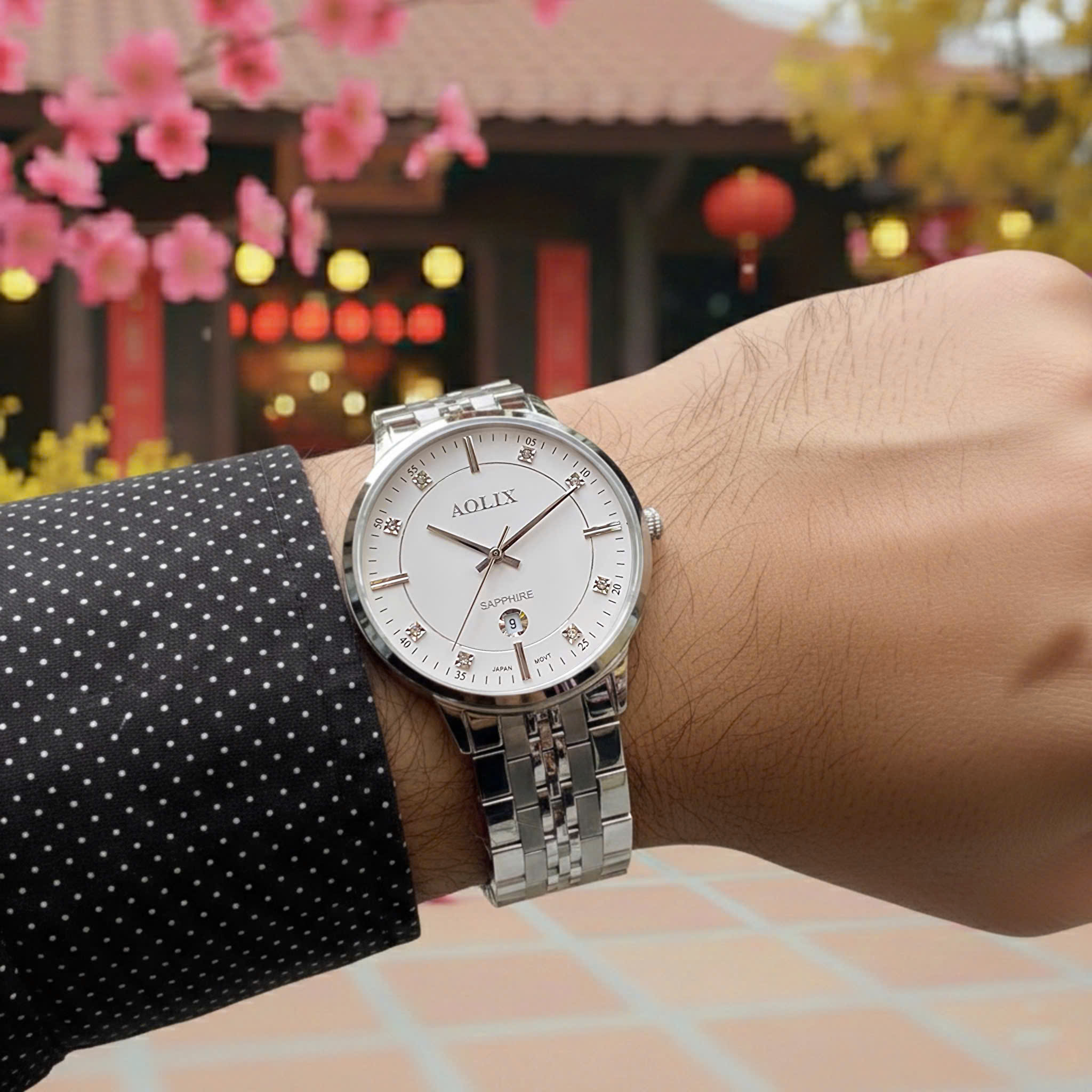 Đồng Hồ Nam Aolix AL-9184G: Kính Sapphire, Máy Nhật, Giá Cực Tốt