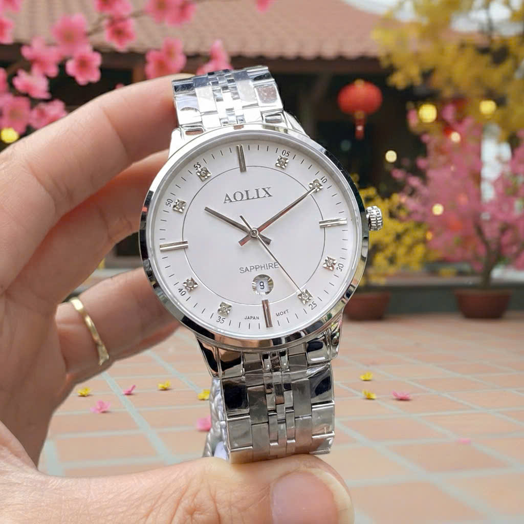 Đồng Hồ Nam Aolix AL-9184G: Kính Sapphire, Máy Nhật, Giá Cực Tốt