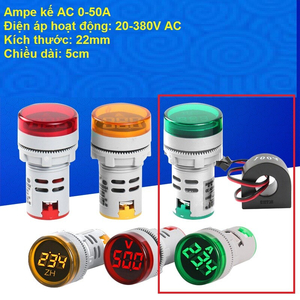 Đồng hồ đo dòng điện Ampe kế điện tử 0-50A