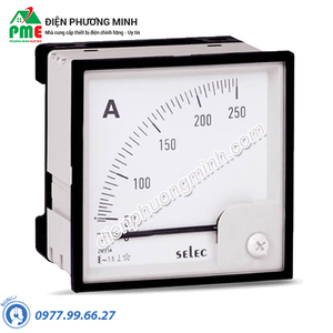 Đồng hồ đo dòng điện Selec, dạng analog - Model AM-I-3-250/5A (96x96)