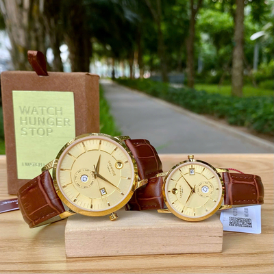 ĐỒNG HỒ ĐÔI SUNRISE DÂY DA 1115PA CHÍNH HÃNG