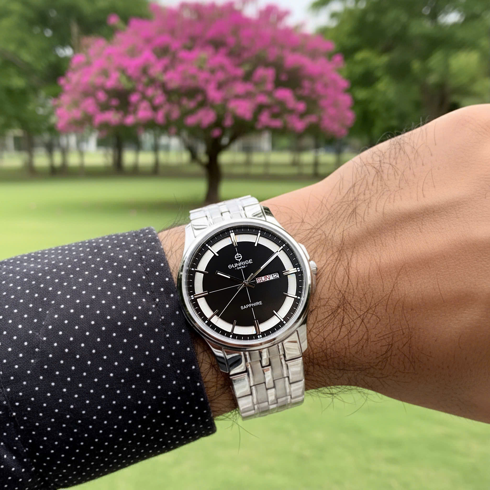 Đồng Hồ Nam 2 Lịch Sunrise 1143SB - Lịch Lãm Nơi Công Sở