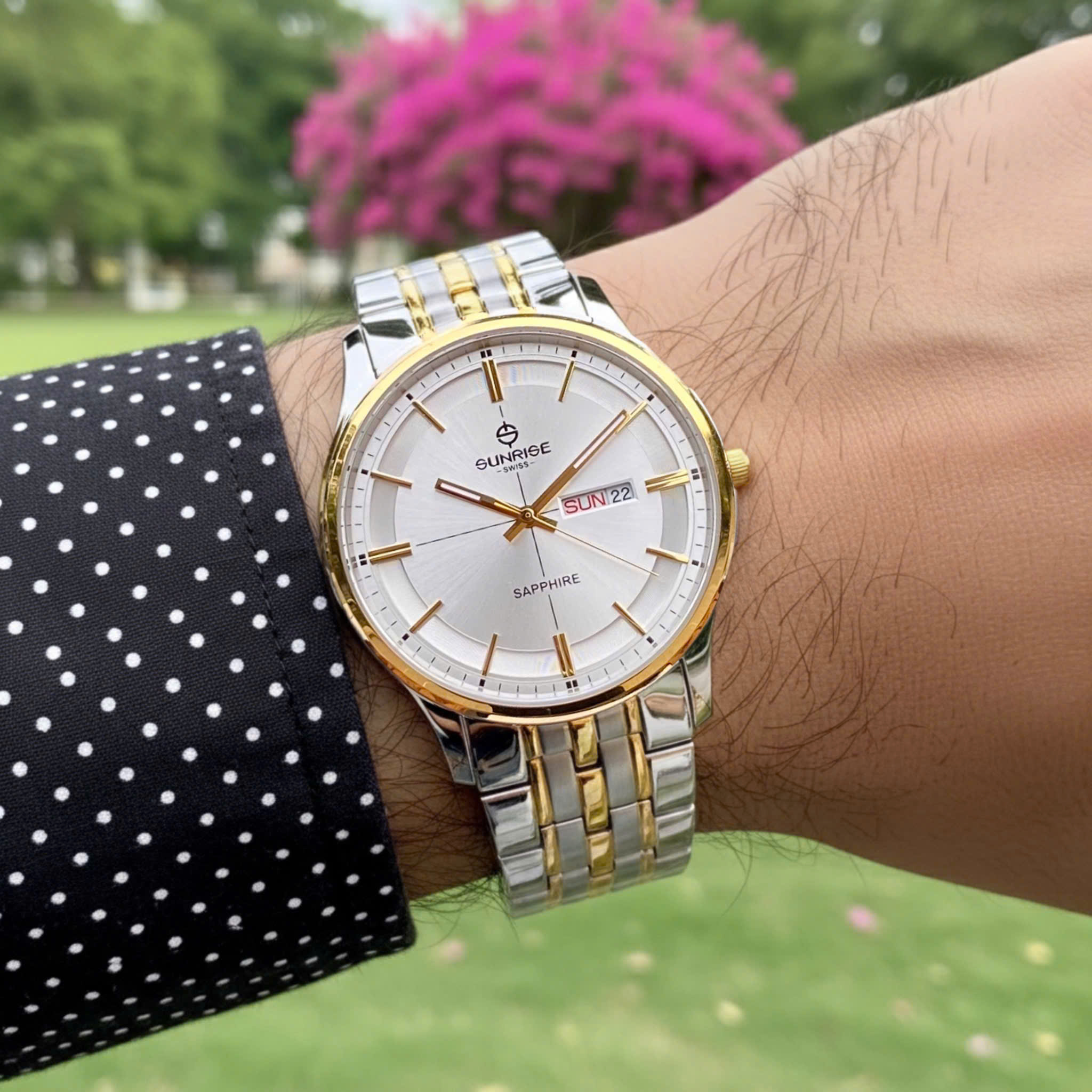 Đồng Hồ Nam 2 Lịch Sunrise 1143SB - Lịch Lãm Nơi Công Sở