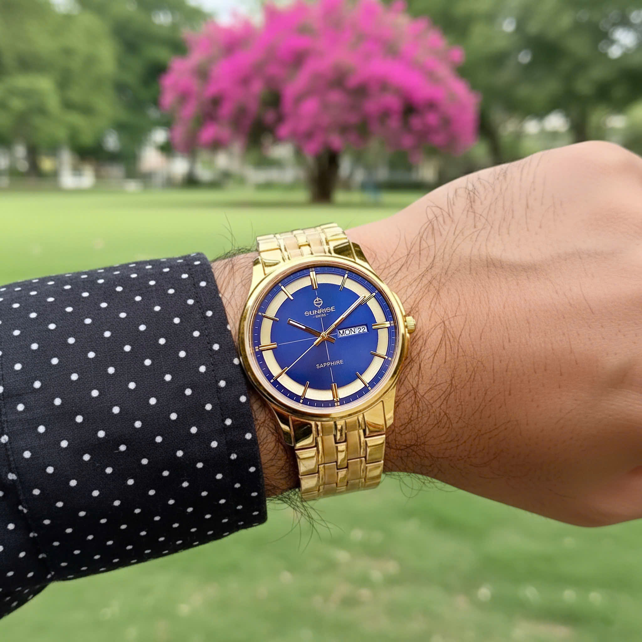 Đồng Hồ Nam 2 Lịch Sunrise 1143SB - Lịch Lãm Nơi Công Sở