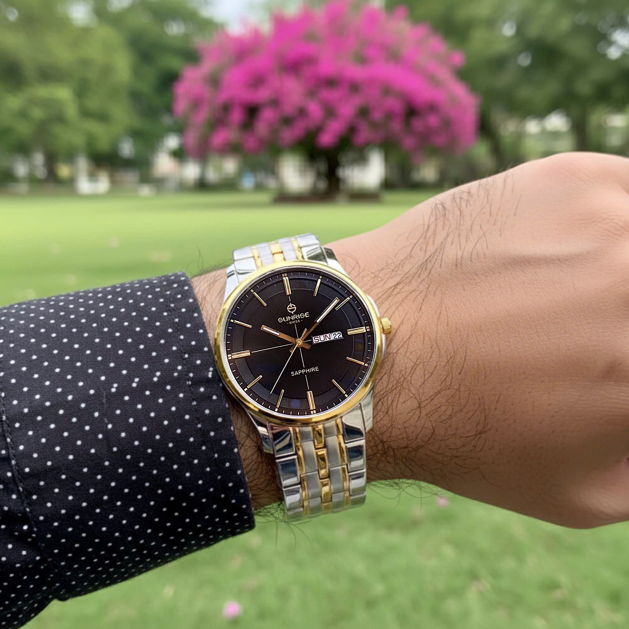 Đồng Hồ Nam 2 Lịch Sunrise 1143SB - Lịch Lãm Nơi Công Sở