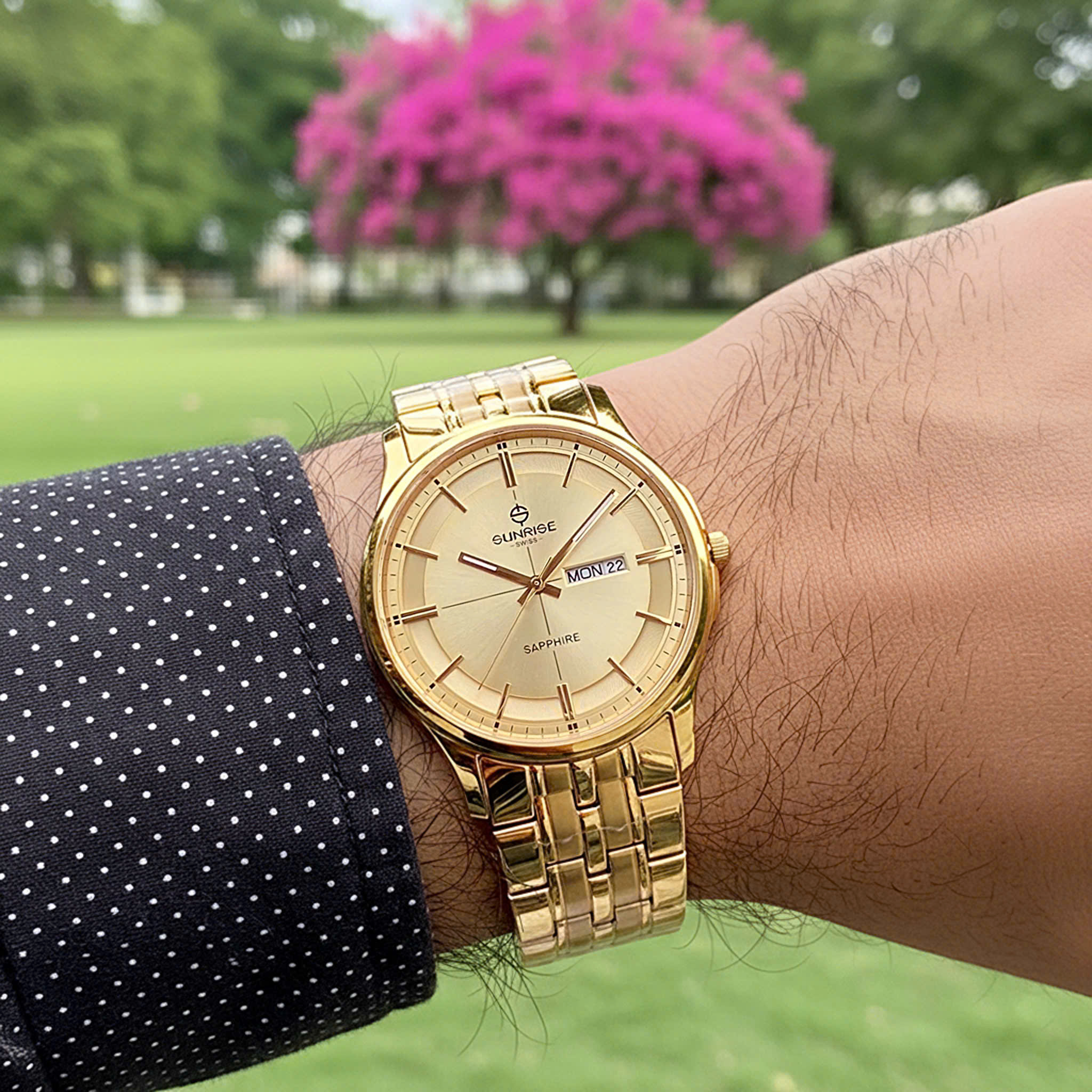 Đồng Hồ Nam 2 Lịch Sunrise 1143SB - Lịch Lãm Nơi Công Sở