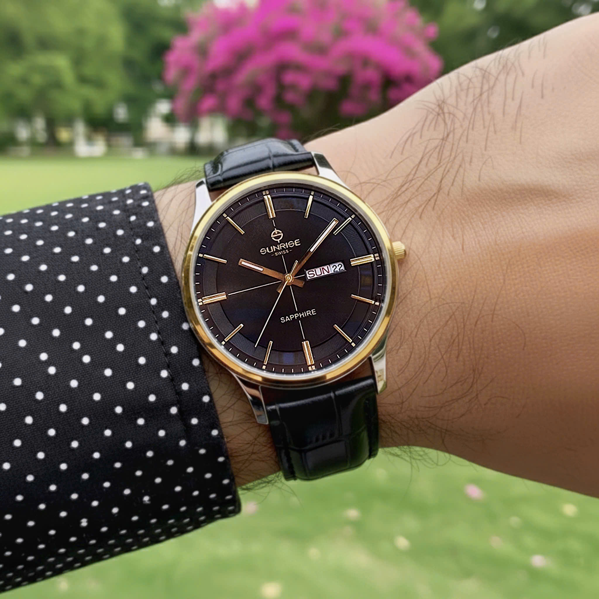 Đồng Hồ Nam Sunrise Dây Da 1143PB - Lịch Lãm Nơi Công Sở