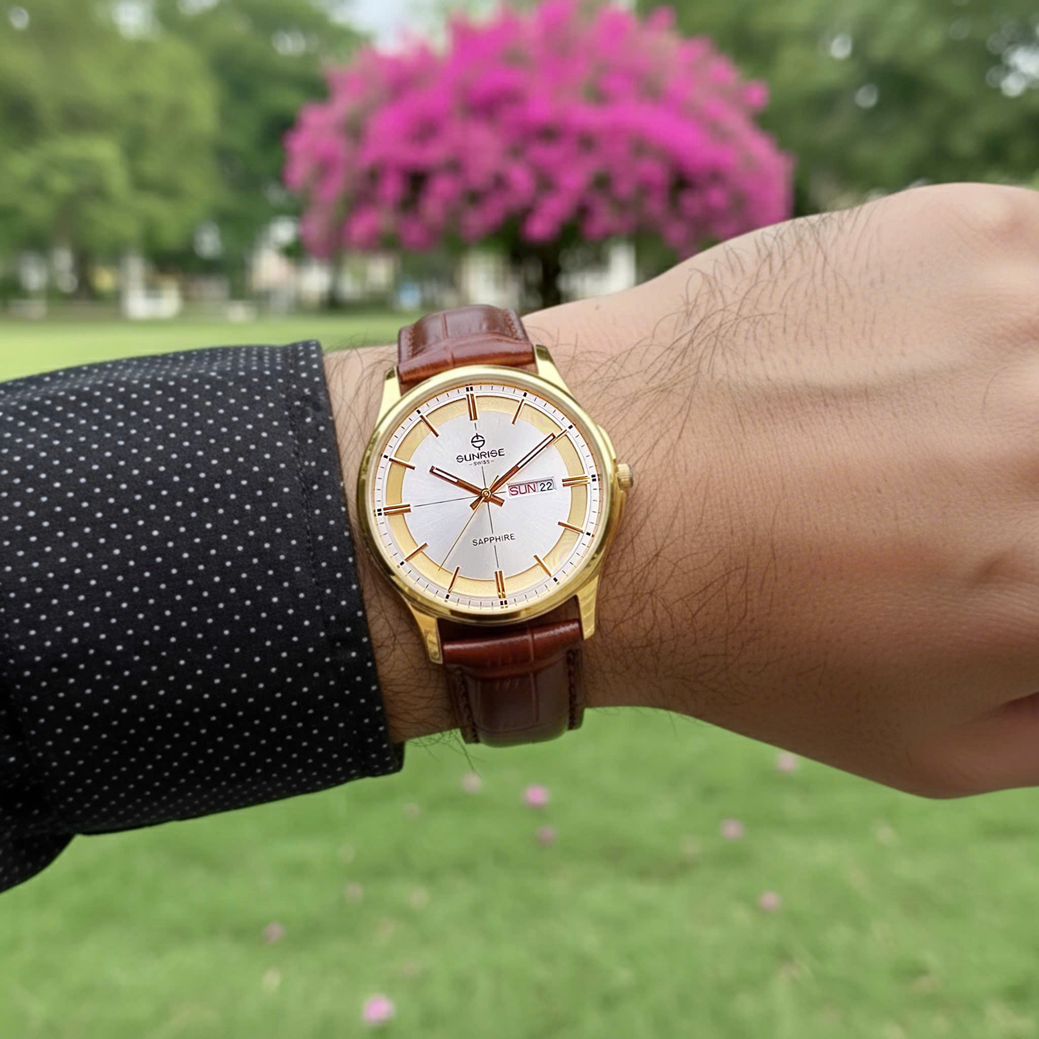 Đồng Hồ Nam Sunrise Dây Da 1143PB - Lịch Lãm Nơi Công Sở