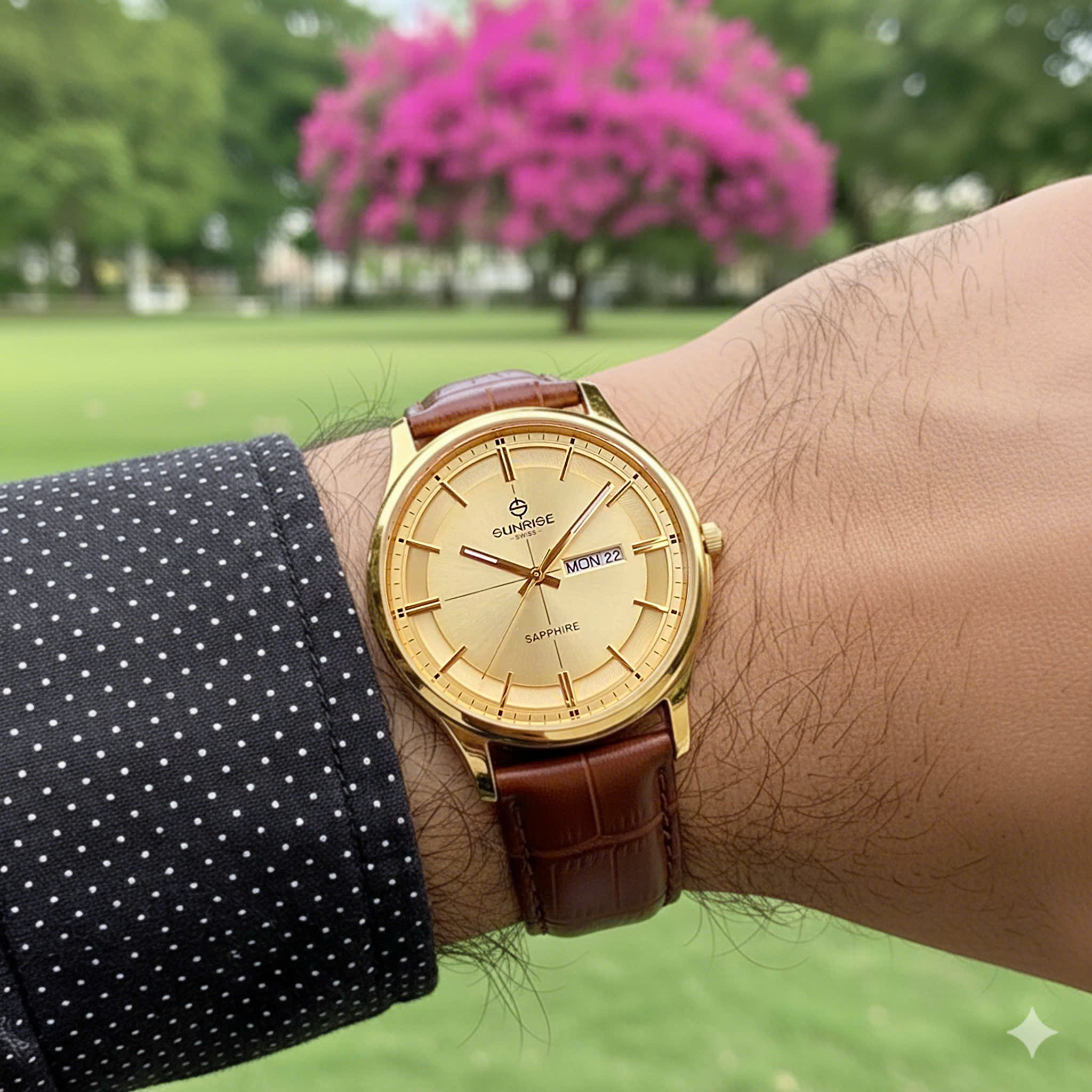 Đồng Hồ Nam Sunrise Dây Da 1143PB - Lịch Lãm Nơi Công Sở