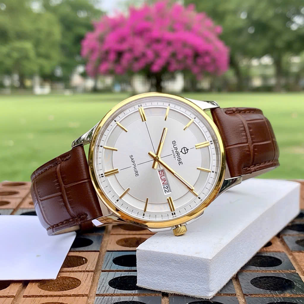 Đồng Hồ Nam Sunrise Dây Da 1143PB - Lịch Lãm Nơi Công Sở