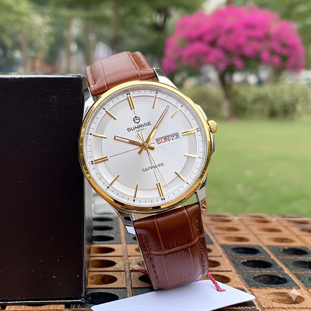 Đồng Hồ Nam Sunrise Dây Da 1143PB - Lịch Lãm Nơi Công Sở