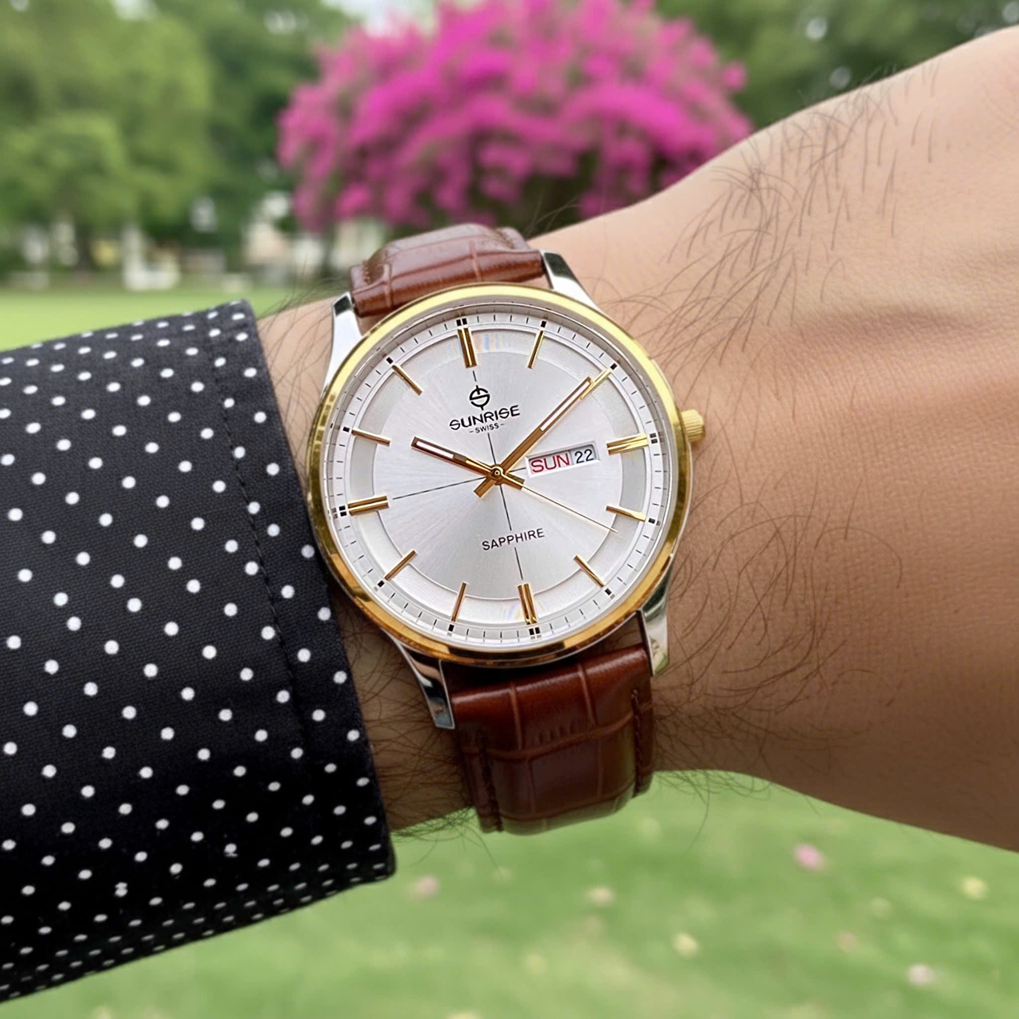 Đồng Hồ Nam Sunrise Dây Da 1143PB - Lịch Lãm Nơi Công Sở